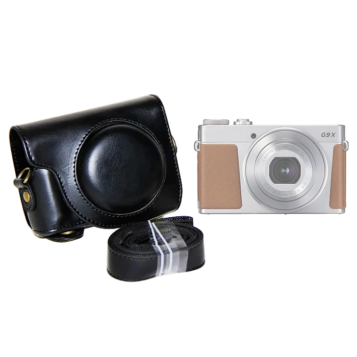 Retro PU Læder kamerataske hard case cover med Strop Til Canon Powershot G9X / G9X II Mark II 2 G9XM2 Digital Kamera 2
