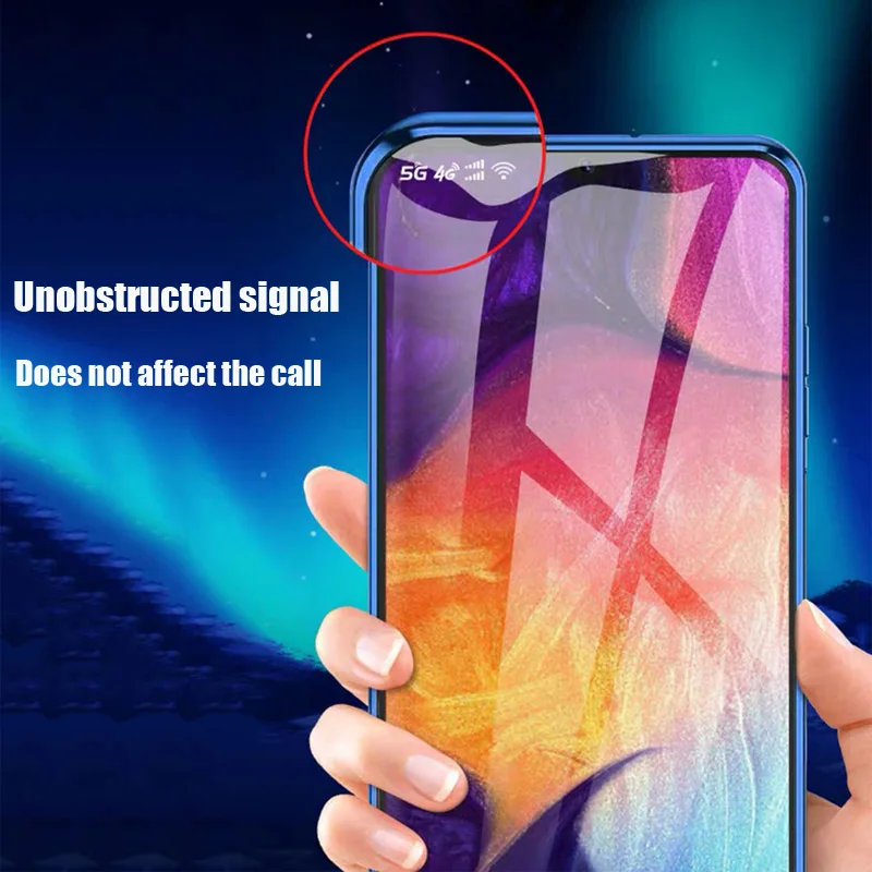 Magnetisk Metal Case Til Samsung Galaxy A7 A8 A9 2018 A10 A50 A60 A70 A20 A30 A40-M10-M20 M30 M40 A80 Dobbelt Side glas cover 2