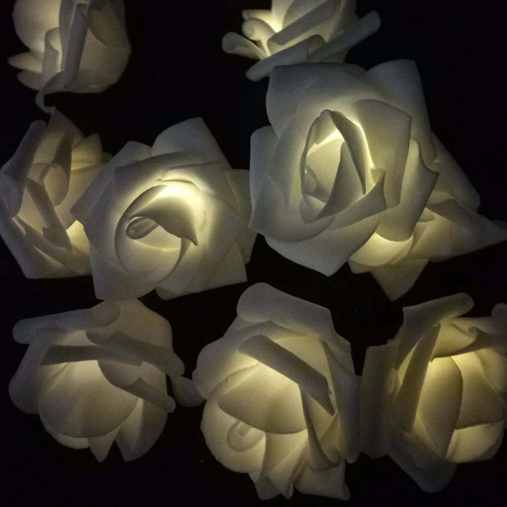 YIYANG Solar LED bryllupsfest Rose String Lys 4.8 M-12M Varm Hvid Blå Flerfarvet Valg Kreative Design til Ferie Indretning. 2