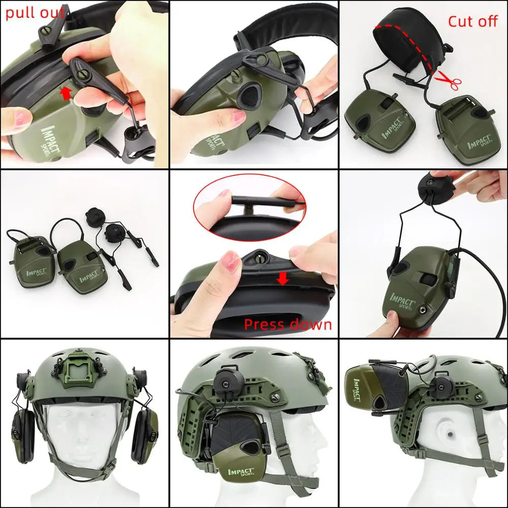 HURTIG hjelm ARC styr adapter til taktiske jagt høreværn beskyttende høreværn elektronisk skydning headset 2