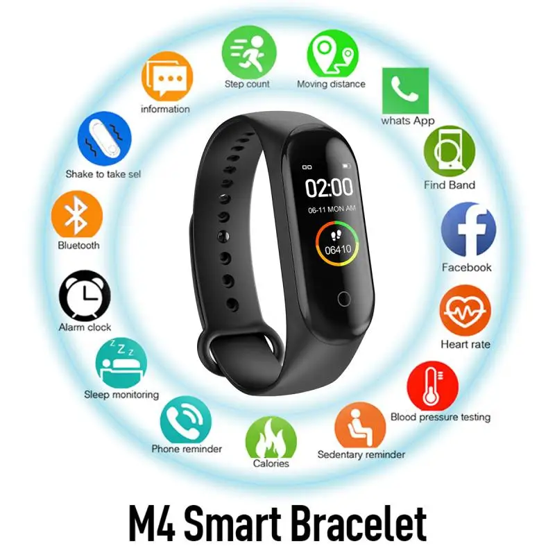 2020 Smart band M4-Armbånd Blodtryk pulsmåler smart Armbånd Sundhed Fitness kører Tracker Se Skridttæller 2