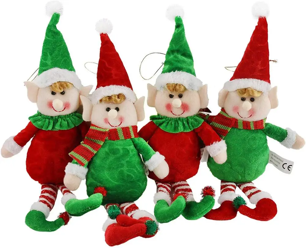 4stk Bløde Nisser Dukker juletræspynt Legetøj, Julepynt Hjem til Jul Døren Dekorationer 2