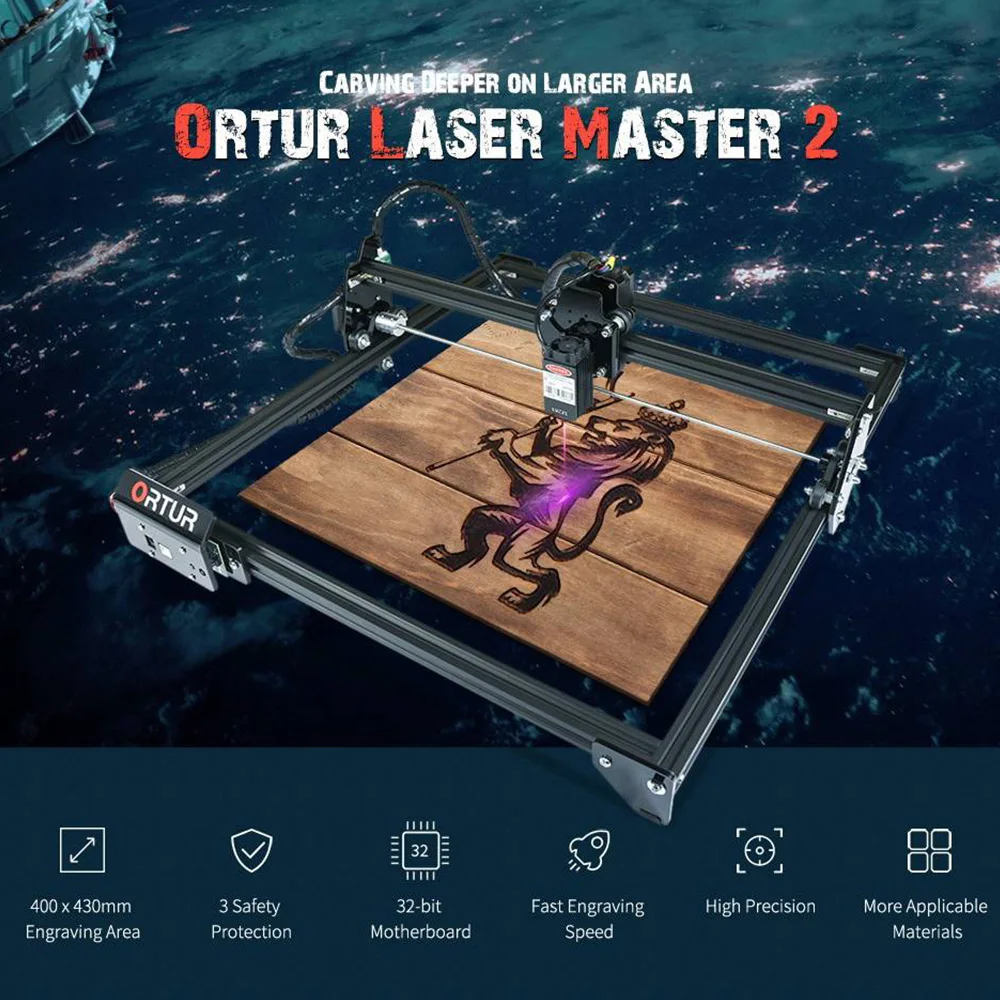 ORTUR Laser Master 2 Laser Gravering skæremaskine Med 32-Bit Bundkort 7w 15w 20w Hurtig Hastighed, Høj Præcision Laser Engraver 2