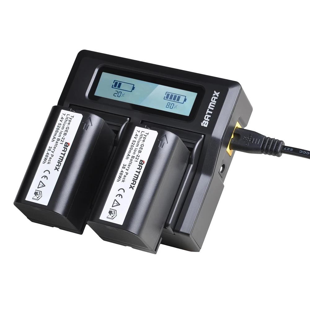 GPS Survey batteri GEB221 +Hurtig LCD-Oplader til GPS1200 TC1200 TPS1200 GPS900 GRX1200 GS20 PIPER 200 RX900 Piper 100/200 Laser 2