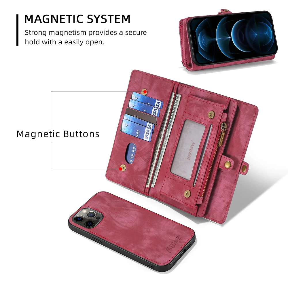 MEGSHI-008 Wallet Læder Telefonen til XiaoMi 10 10Pro 5G RedMi Note8 Note9 Note8Pro Note9Pro Klassisk nostalgisk håndtaske 2