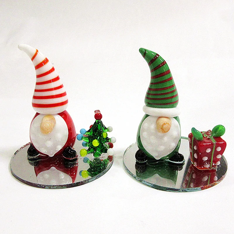 Kreative miniature håndlavet glas juletræ Ornament søde pingvin figur match design Home Decor charme tilbehør 2