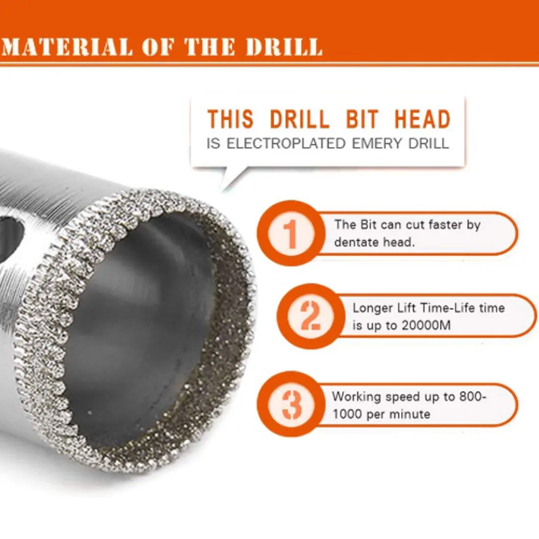 10stk Diamant Belagt Drill Bit 8-60mm til Fliser Marmor, Glas, Keramik hulsav Bor Diamant Core-Bit Sæt Værktøjer elværktøj 2