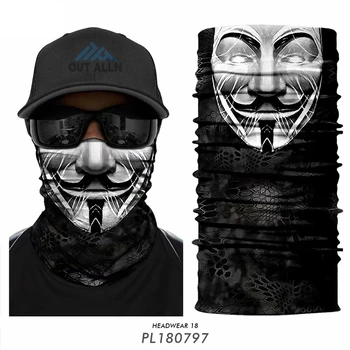 3D Anonym Bandana Rør Buffs Pusnisher Hals Manchet Venom Cykling Maske Joker ansigtsskærm Hovedbøjle Cykel Kraniet Vandring Tørklæder 3