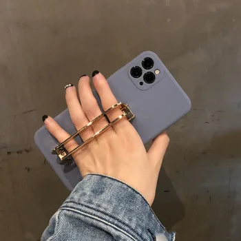 3D Luksus metal håndled stå phone case for iphone 12 mini-11 Pro Max X XR XS Max 7 8 plus SE 2020 Blød Flydende silikone sød gave 5312