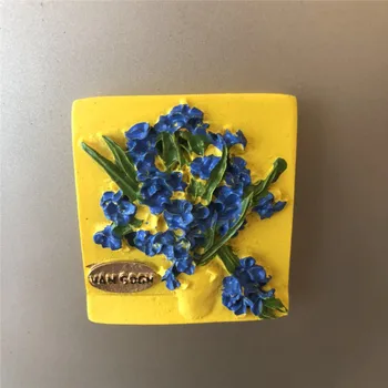 3D-magnet-pladsen van gogh-maleri lavet hånd souvenir-kunst stereo gave køkken boligindretning magnetiske mærkat 3
