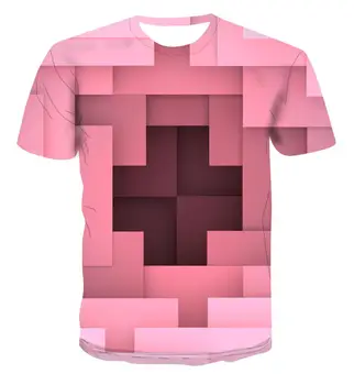 3D pop print simpel måde stak farverige geometri kreative design t-shirt til mænd street alsidige cool enestående smuk s-6xl 0
