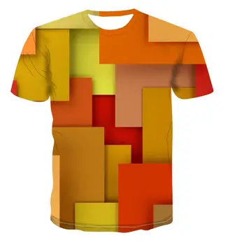 3D pop print simpel måde stak farverige geometri kreative design t-shirt til mænd street alsidige cool enestående smuk s-6xl 5
