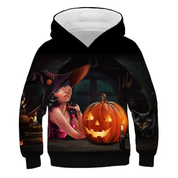 3D print Halloween Græskar lygter 2020 efteråret Drenge Piger Hættetrøjer daglige Sweatshirt Hætte Tøj CasualStreetwear 22805