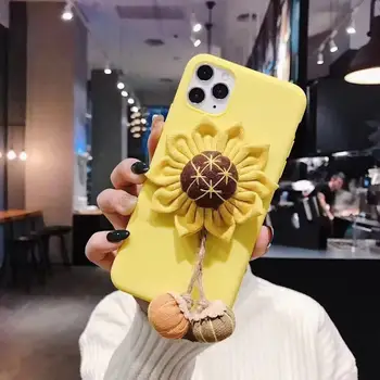 3D Søde Blomst Solsikke Daisy Blomster Soft Phone Case For Samsung Galaxy Note 8 9 10 20 S20 ultra S10 S8 S9 Plus Græskar Dække 0