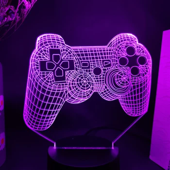 3D Vision Lampe Cool Gave til Spil Fans Konsol Håndtag Billede 7 Farve Skiftende Touch Sensor Nat Lys Gaming Room Dekoration 0
