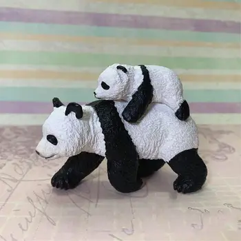 3inch Simulering Panda Og Baby Skov Vilde Dyr Model Wild Life Figur PVC-Legetøj, Dyr, Figurer 50071 Gave Til Børn 4