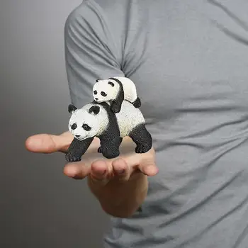 3inch Simulering Panda Og Baby Skov Vilde Dyr Model Wild Life Figur PVC-Legetøj, Dyr, Figurer 50071 Gave Til Børn 5