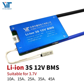 3S 12V Lithium-batteri 3,7 V power protection board temperatur beskyttelse udligning funktion overstrømsbeskyttelse BMS PCB 5