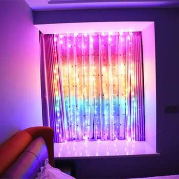 3X2.8M LED-Jul Krans kulørte Lamper String Lys for Gardiner/Home/Soveværelse Dekoration Udendørs Lys Ferie Lys 1