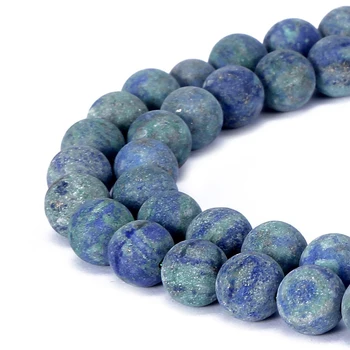 4-12mm naturlige sten perler Runde Smukke chrysocolla Mat agata løs Strand Perler Til gør det selv Smykker at gøre Halskæde Armbånd 0