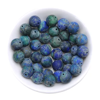 4-12mm naturlige sten perler Runde Smukke chrysocolla Mat agata løs Strand Perler Til gør det selv Smykker at gøre Halskæde Armbånd 1
