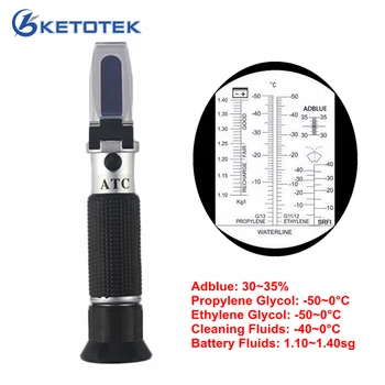 4 i 1 Bil Batteri Refraktometer Motor væske Glycol Frysepunktet Adblue Urea Automotive Frostvæske Refraktometer Meter 7943