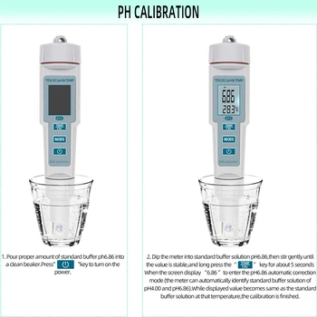 4 i 1 PH TDS EF Temp Måleren Tester PH Digital Water Quality Monitor Værktøjer Vand Filter Renhed Pen med baggrundslys 50%off 3