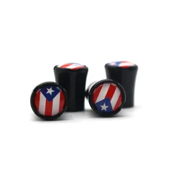 4 Stk/Sæt Zink Legering Puerto Rico Nationale Flag Dæk Ventil Hætte Dæk Hjul Stamceller Luft Ventil Hætter til Auto Biler 1