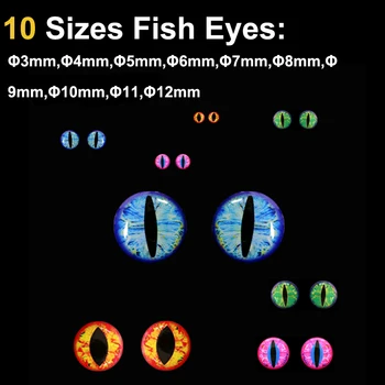 400pcs 10 Blande størrelser 3D DIY Dragon Fisk Øjne Holografiske Fiskeri Lokke til at Binde Gedde Bas Streamers Lokke Materiale 4 Farver 0