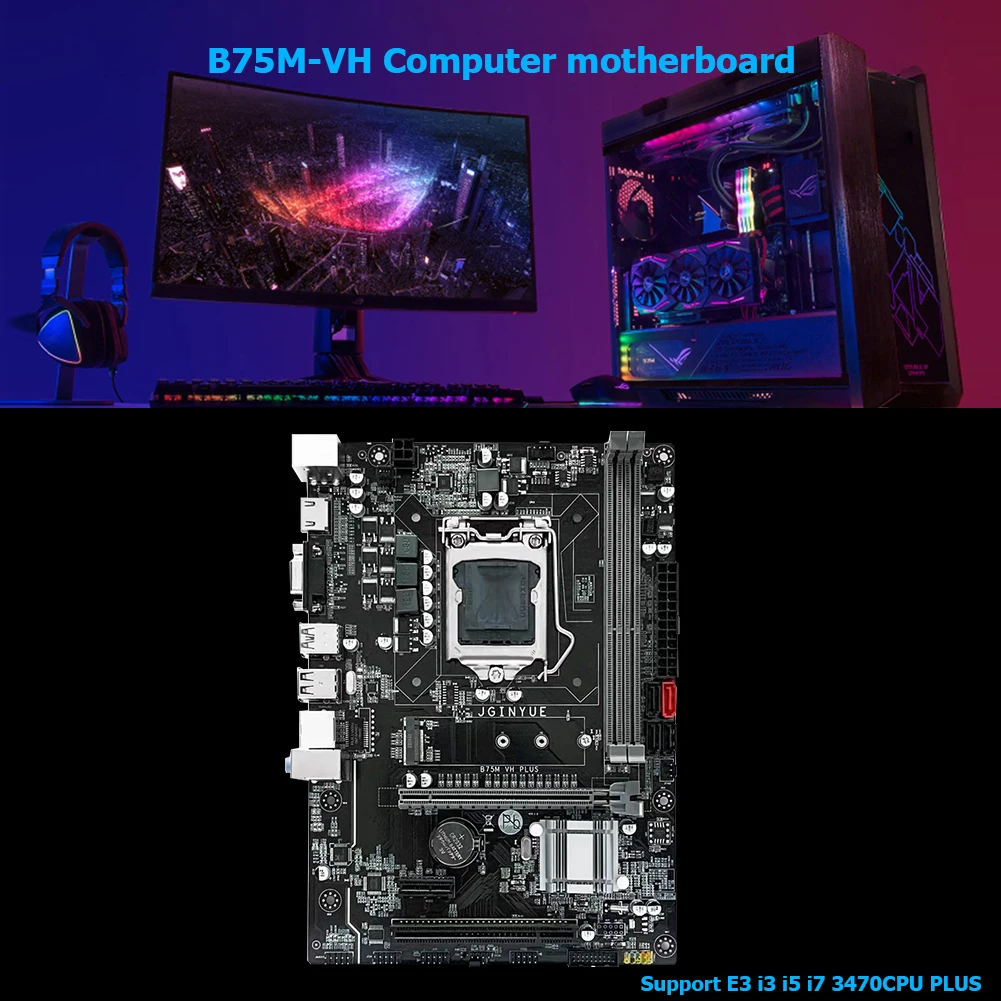 Høj kvalitet B75M-VH B75 LGA1155 2xDDR3 Processor Hukommelse Bundkort PCI-E M. 2 NVME Micro-ATX Desktop Bundkort 3
