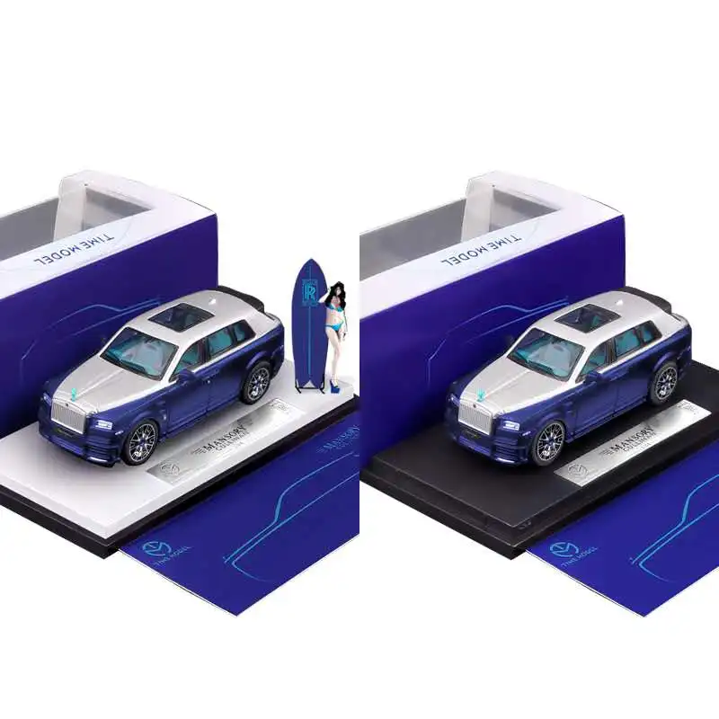 Tid Model 1:64 Rolls Royce CULLINAN Mansory Blå Sølv Limousine-SUV (Figur) Diecast Model Bil 3