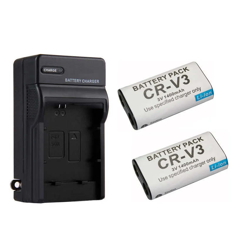2stk 1400mAh CR-V3 CRV3 Genopladelige Li-ion-Kamera Batteri + Oplader Til Kodak C340 C310 C530 C875 C743 DX6340 C360 C433 D4104 3