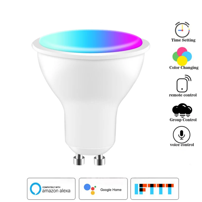 1/2/3/4/5 PC ' Gu10 WIFI Smart LED Pære Spotlight RGB Lampen APP Control Smart Home Arbejde Med Alexa, Google Startside 85-265V 3