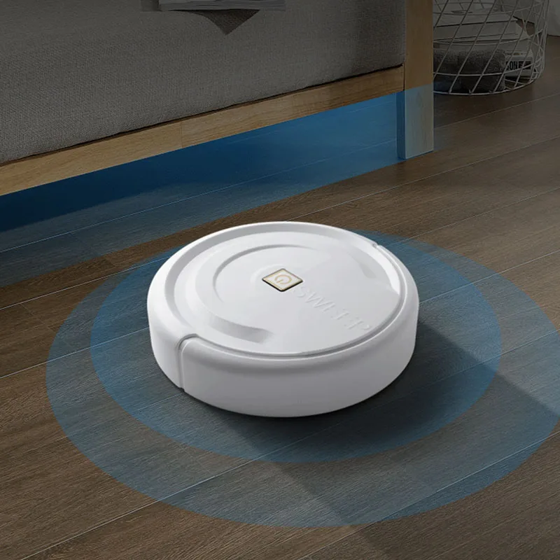 Hvid Selv Navigeret Smart Mopning Robot Sweeper Automatisk Sensor Kant Feje Våd Moppe Automatisk Tør Våd Fejning 3