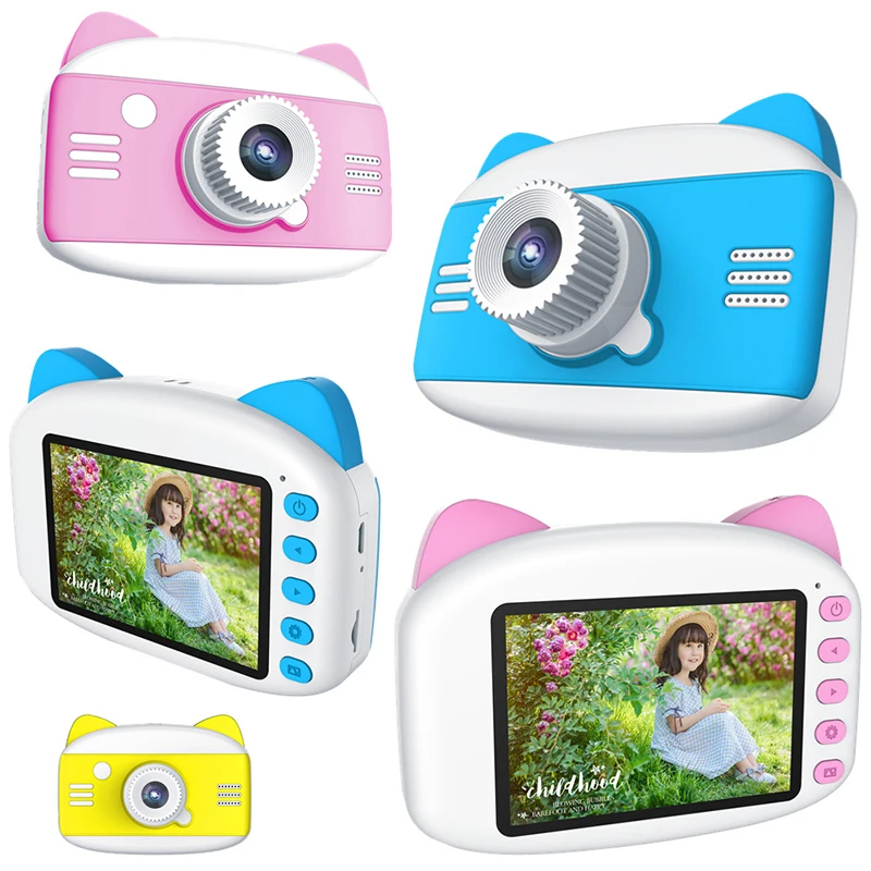 3,5 tommer Kids Kamera HD 1080P Tegnefilm Børn, Digital Foto Kamera Legetøj Med MP3-Puslespil Spil Toy Kamera Fødselsdag Gave til Børn 3