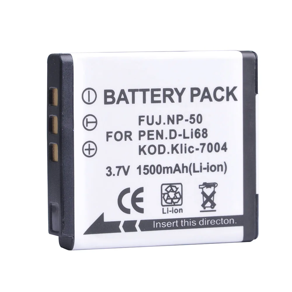 Batmax FNP50 NP-50 NP50 Batteri +LED-Dual USB Oplader til FUJIFILM for Pentax D-Li68 for KODAK KLIЄNTU-7004 K7004 kamera 3