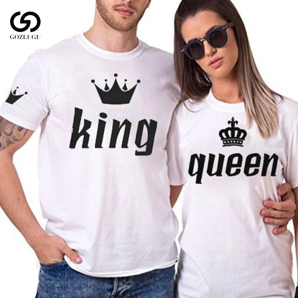 T-Shirt Imperial Crown Udskrivning Par Tøj elskere Tee Shirt Femme Sommer 3