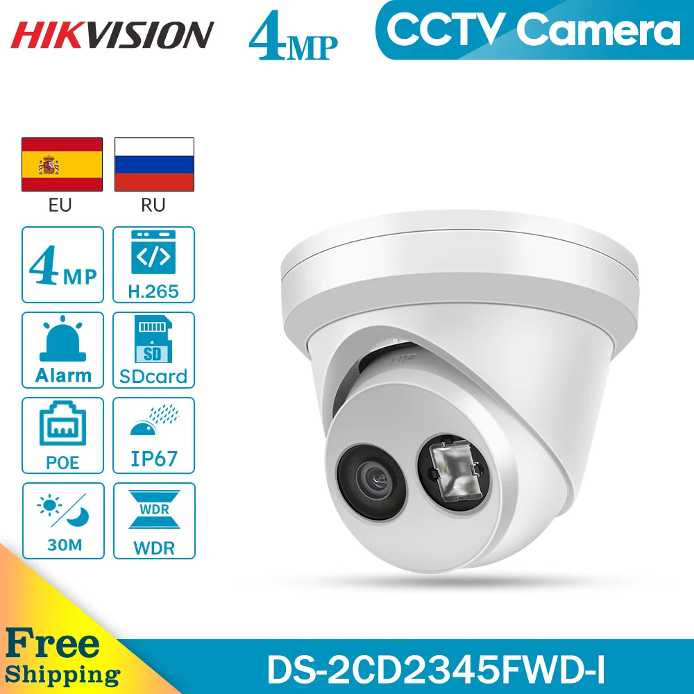 HIKVISION Oprindelige H. 265 Kamera DS-2CD2345FWD-jeg 4MP IR Fast Tårn Netværk MINI Kamera Dome IP-Kamera, SD-kort slot Face Detect 3