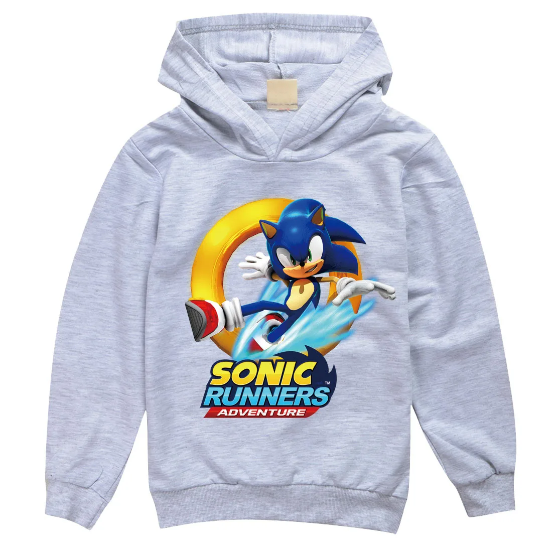 Super Sonic Animationsfilm Hættetrøjer Børn tøj med Lange Ærmer Pullover Tegnefilm Træningsdragt, Sweatshirt Hætte Afslappet familie Top t-shirts 3