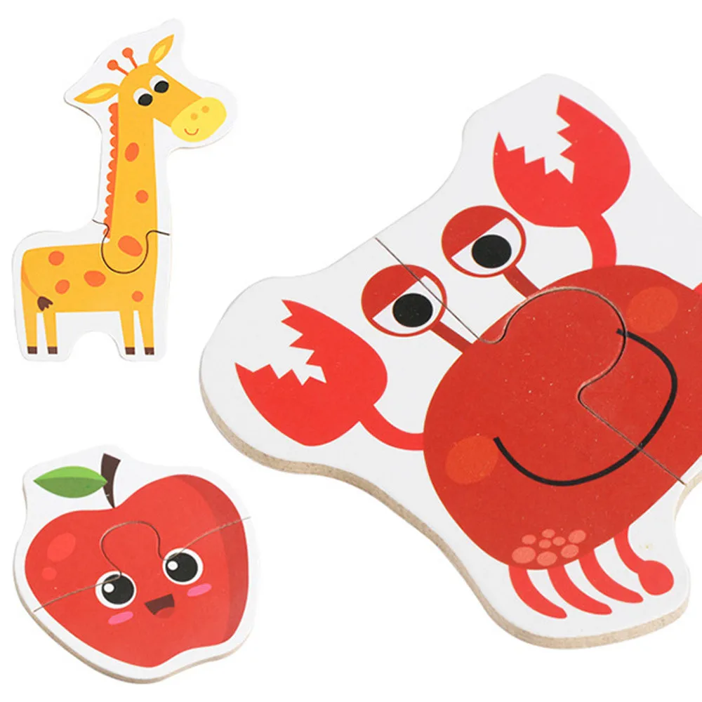 Kids Baby Træ-Træ Dyr, Kognition Puslespil Frugt Læring Pædagogisk Legetøj Julegaver til kid Udviklingsmæssige Baby Legetøj 3