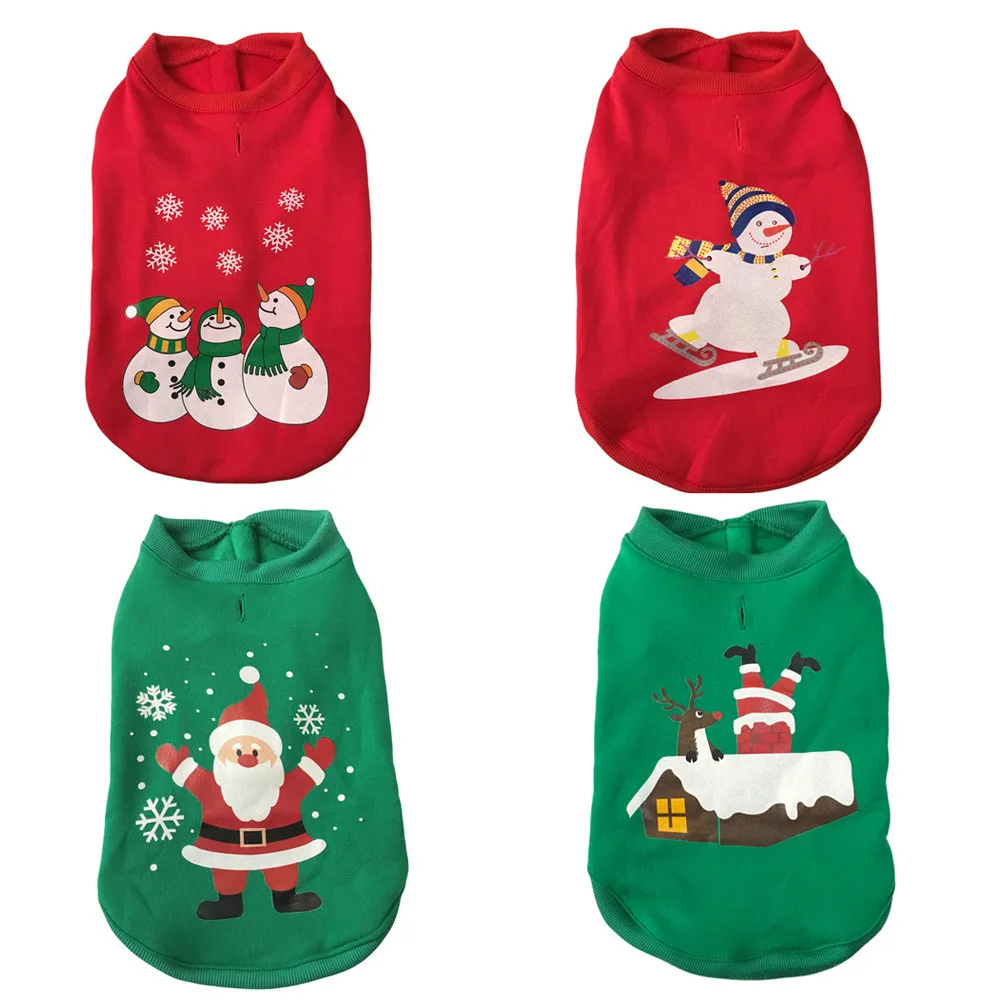 Jul Hund Tøj til Mopper Santa Claus, sne mand, Mønster Vinter Tøj til Hunde Trøje til Hunde Kat Tøj Vest Sweater 3