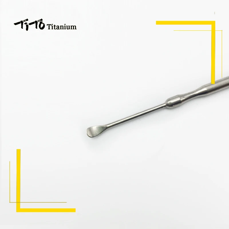TiTo titan dobbelt-ende øre rengøring af værktøj titanium grave ørevoks ske fin polering.Aldrig rust, ingen korrosion 120mm 3