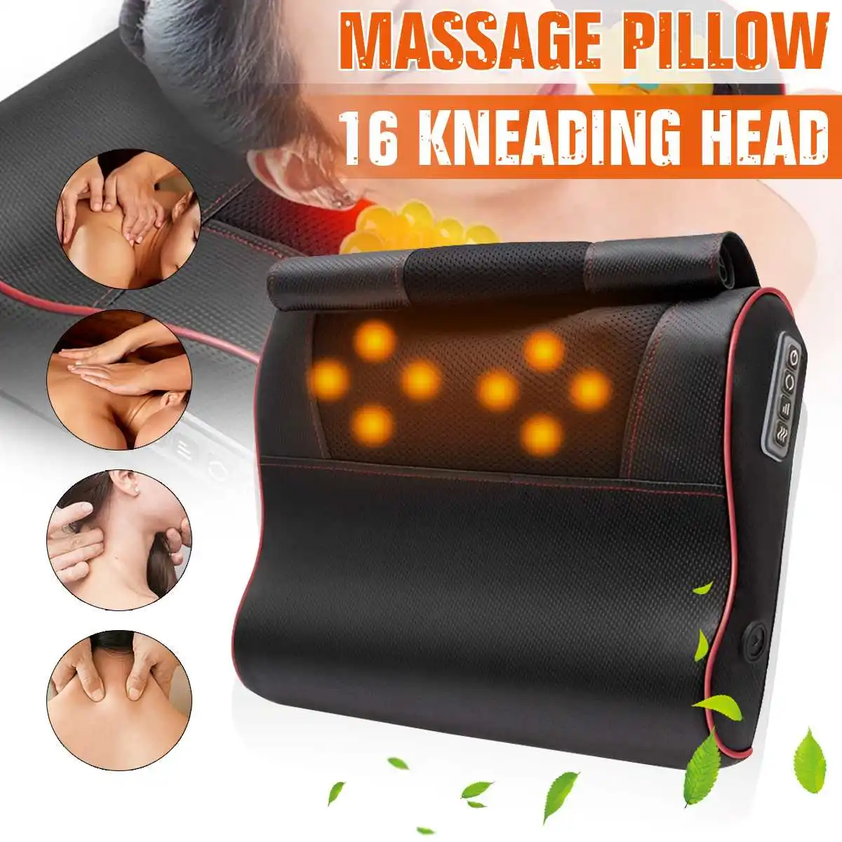 Elektrisk Massage Pude Hals Skulder Krop Infrarød Varme Shiatsu Massageapparat Enhed Livmoderhalskræft Sund Afslapning Massageador 3