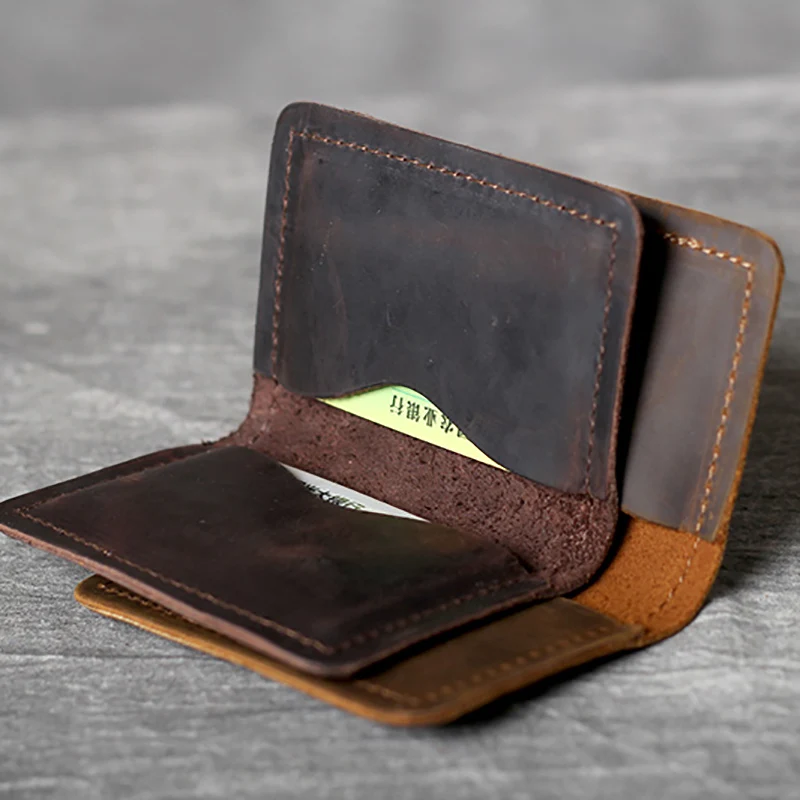AETOO Hoved koskind Mini-Card pack Retro håndlavet læder Praktiske Klassiske Tegnebog 3