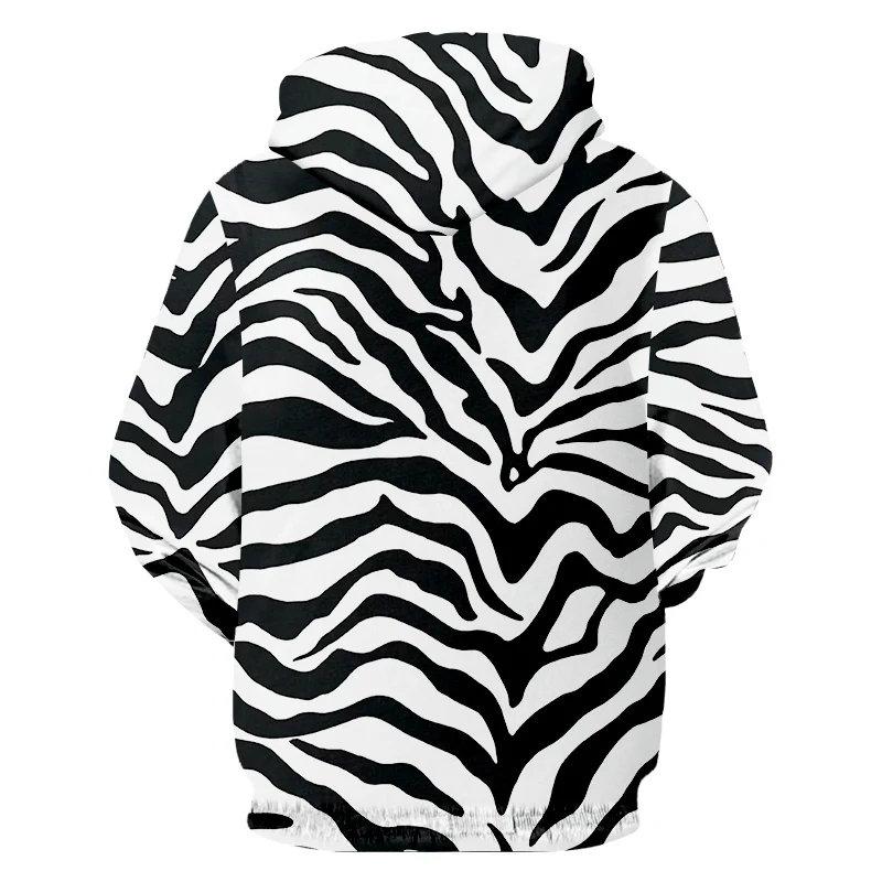 OGKB Sweatshirts og Hættetrøjer Homme Varm Hætte Leopard 3D-Hættetrøjer Trykt Zebra Striber Afslappet Plus Størrelse 6XL Kostume Mand Vinter Hoody 3