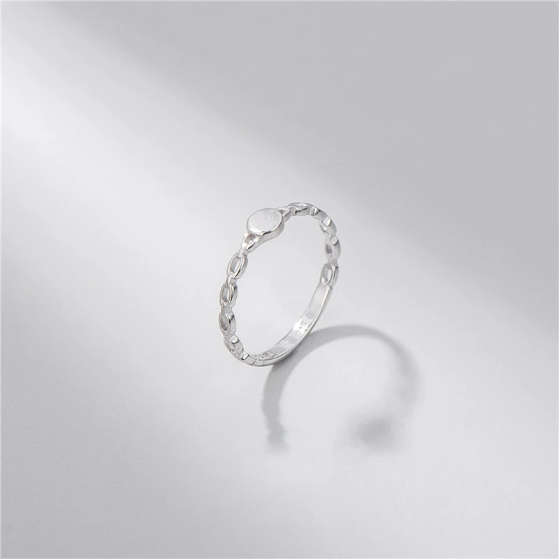 Sodrov S925 sterling sølv kæde ring kvindelige Japanske og koreanske mode personlighed enkle design strap lukket ring 3