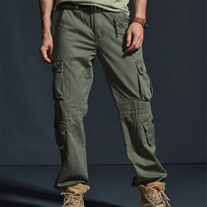 2020 Foråret Hot Taktiske Herre Cargo Bukser Bomuld Casual Multi-Lomme Militære Mænd Bukser Pantalon Homme 3