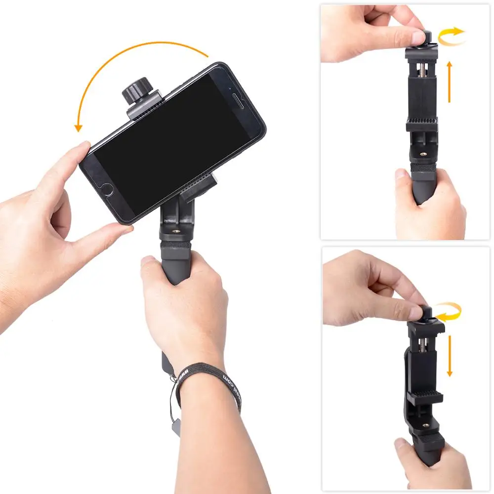 Mobiltelefon Hånd Greb Indehaveren Mobiltelefon Stabilisator Selfie Stick Gimbal Beslag Klemme til iPhone, Samsung, Huawei Xiaomi Oneplus 3