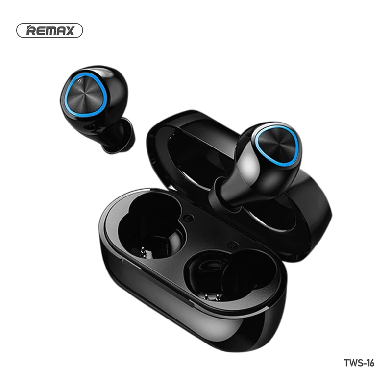 REMAX TWS-16 3D Stereo Øretelefoner Trådløse Bluetooth-5.0 Mini Headset I Øret Sport Hovedtelefoner med Opladning Box, til Android / IOS 3