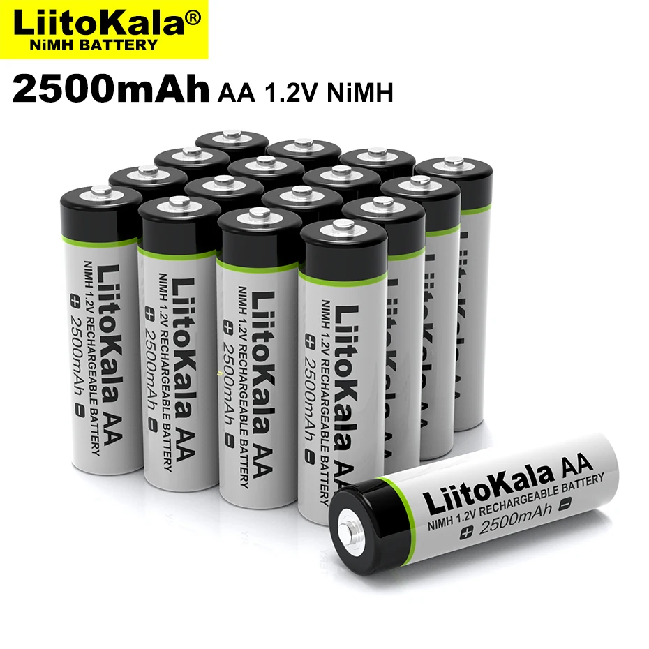 10-50STK Oprindelige Liitokala 1,2 V AA 2500mAh Ni-MH Genopladeligt batteri aa for Temperatur pistol fjernbetjening, mus toy batterier 3